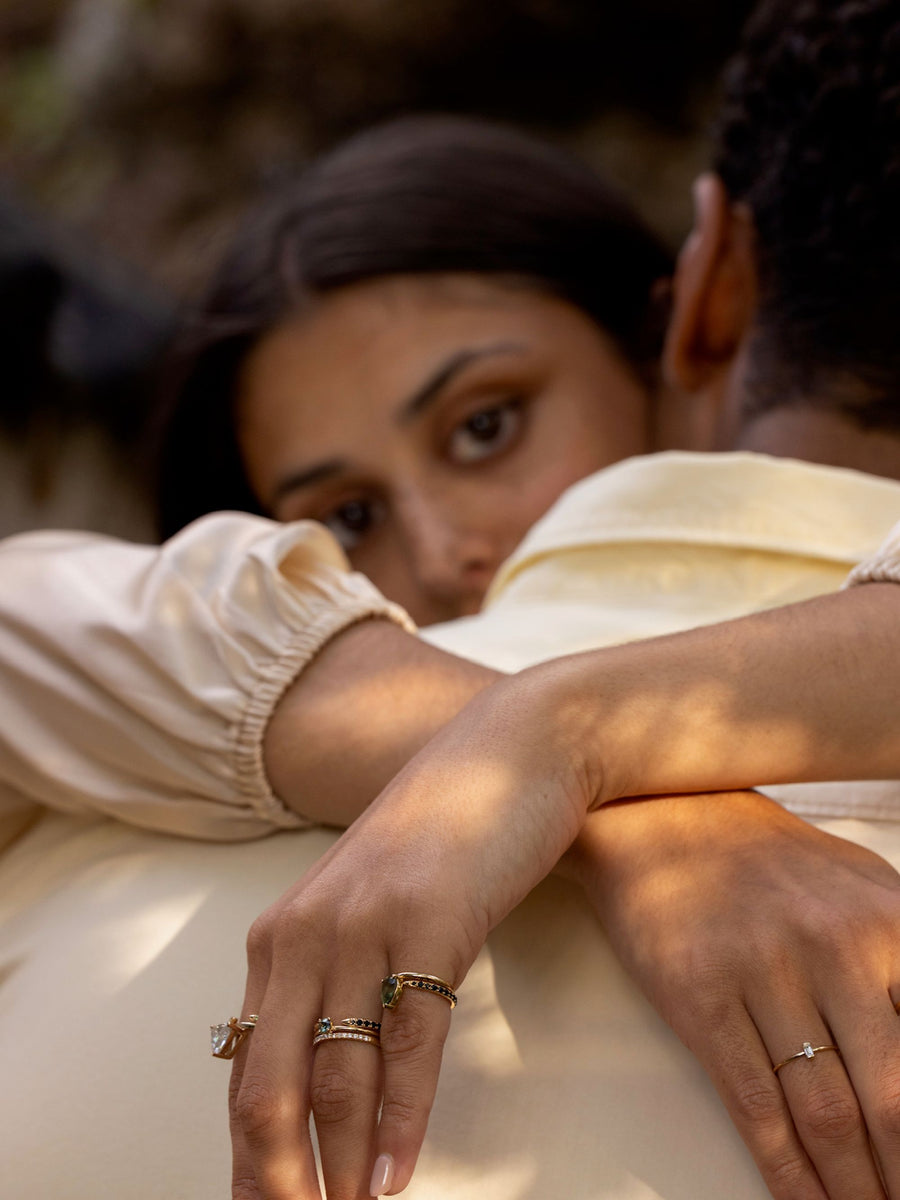 0.25 TCW Round Cut Half-Eternity Wedding Band