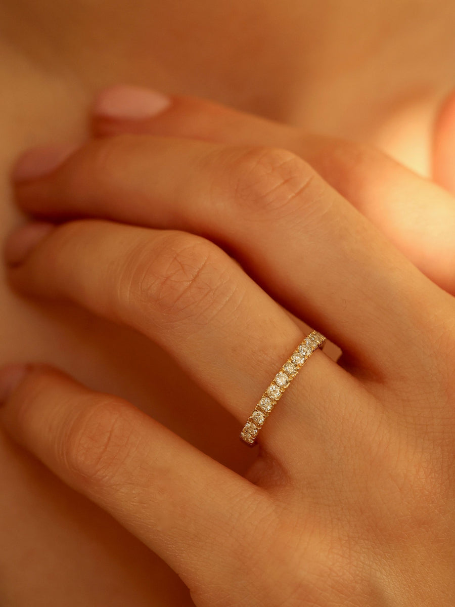 0.55 TCW Round Cut Half-Eternity Wedding Band