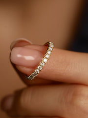 1.10 TCW Round Cut Half-Eternity Wedding Band