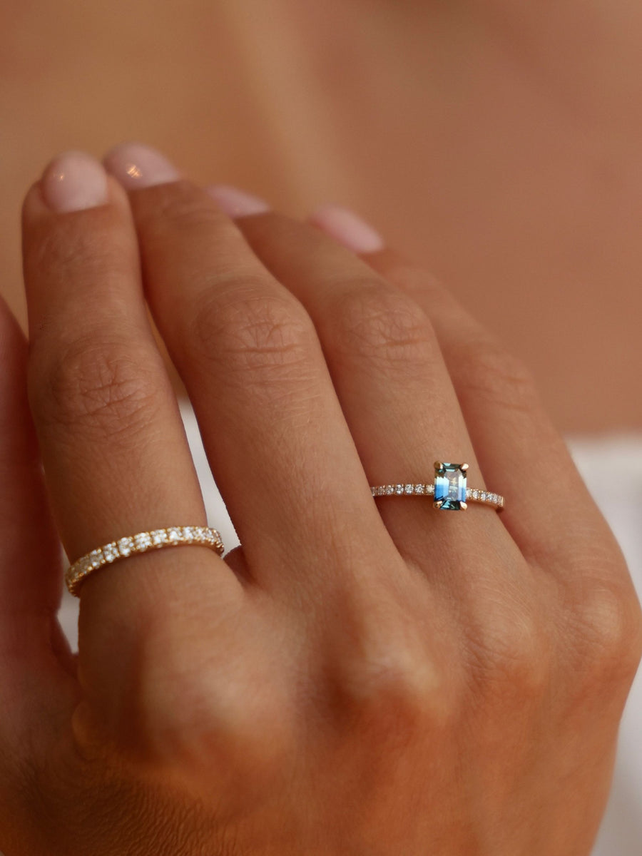 0.55 TCW Round Cut Half-Eternity Wedding Band