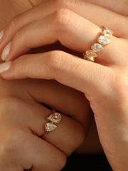 3.20 TCW Pear Cut Bezel Set Eternity style Wedding Band