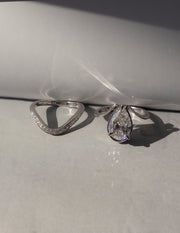 1.25 - 2.0 CT Pear Shaped Lab Grown Diamond Unique Style Engagement Ring