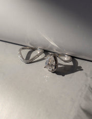 1.25 - 2.0 CT Pear Shaped Lab Grown Diamond Unique Style Engagement Ring