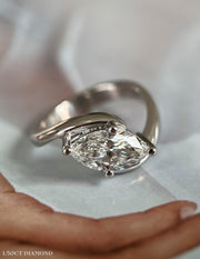 0.50 -1.50 CT Marquise Cut Lab Grown Diamond Solitaire Engagement Ring