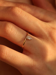 0.30 CT Pear  Lab Grown Diamond Solitaire Engagement Ring