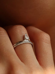 0.30 CT Pear  Lab Grown Diamond Solitaire Engagement Ring