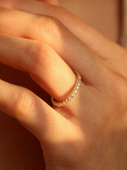 1.0 TCW Round Cut Half-Eternity Wedding Band