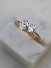 Oval cut lab grown diamond solitaire engagement ring, 1.0 to 3.0 carats, set in timeless prong design on polished gold band