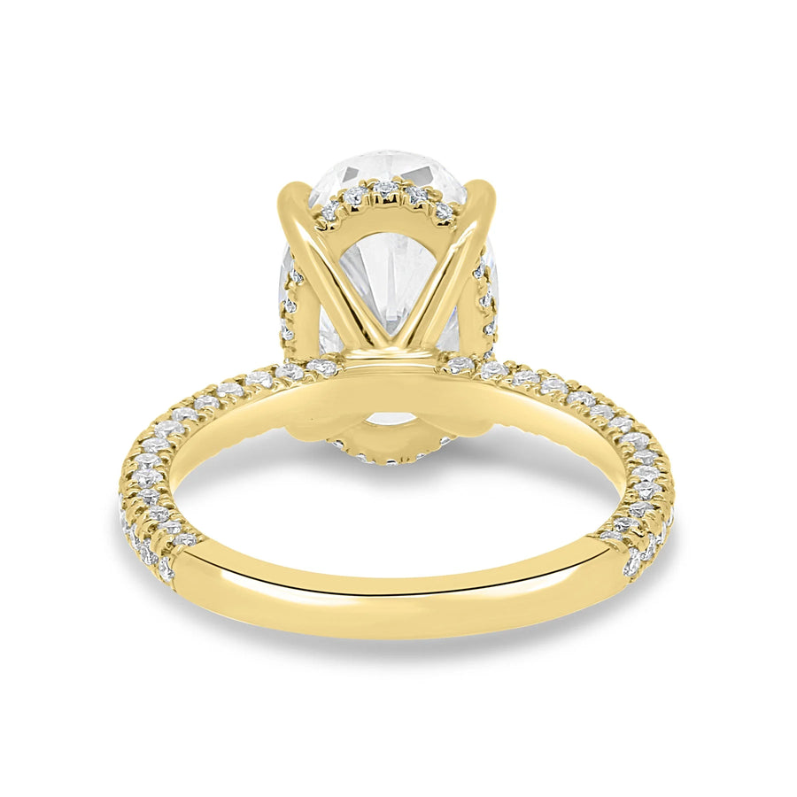 3.0-4.0 CT Oval  Lab Grown Diamond Hidden Halo & Pave Engagement Ring-Custom Listing For John