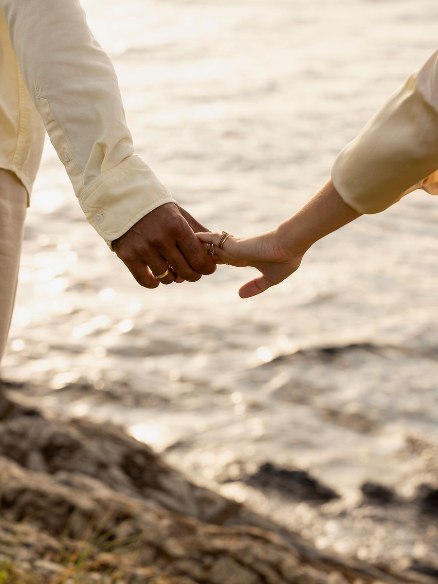 Round cut lab grown diamond pavé engagement ring, 1.01 to 3.01 carats, accented with side stones in a polished gold band