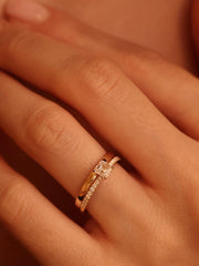 0.50 - 2.50 CT Asscher  Lab Grown Diamond Pave Engagement Ring