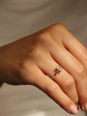 Radiant cut lab grown diamond solitaire engagement ring, 0.90 to 2.50 carats, set in classic prong design on polished gold band

