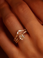 1.20 carat Asscher cut lab grown diamond solitaire engagement ring set in a classic prong design on polished gold band