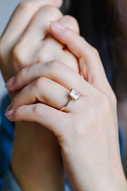 3.0 CT Radiant Cut Bezel Moissanite Engagement Ring