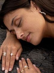 Oval cut lab grown diamond cluster engagement ring, 1.0 to 3.0 carats, featuring multiple accent stones set in a polished gold band