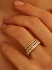 0.55 TCW Round Cut Half-Eternity Wedding Band