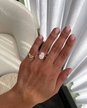 2.0-4.02 CT Oval Lab Grown Diamond Hidden halo Setting Engagement Ring