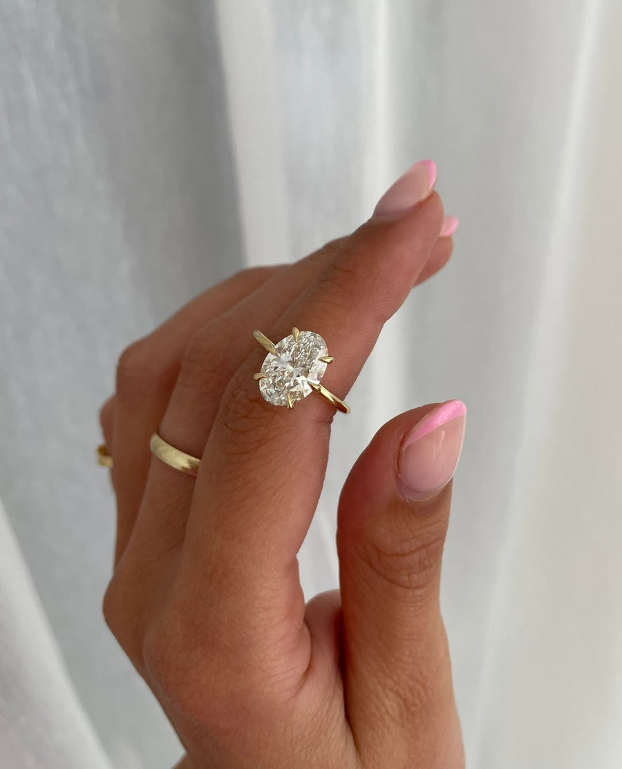 2.68 CT Oval CVD Lab Grown Diamond Solitaire Style Engagement Ring