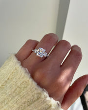 1.5 - 3.5 CT Cushion Lab Grown Diamond Pave Style Engagement Ring