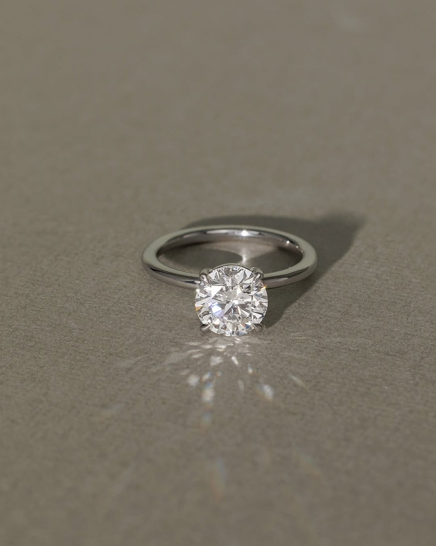 1.0 - 3.0 CT Round  Lab Grown Diamond Solitaire Setting Engagement Ring