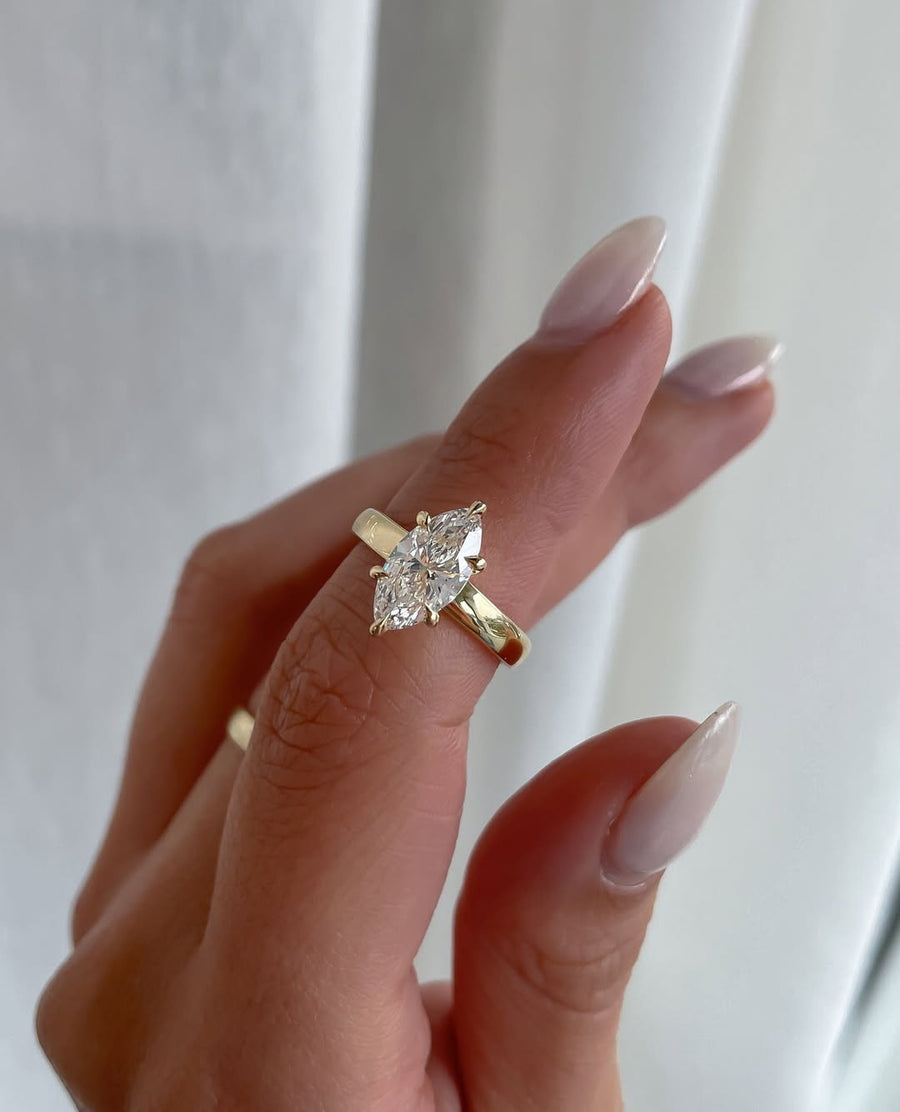 1.82 CT Marquise E/VVS1⁠ ⁠Lab Grown Diamond Solitaire Style Engagement Ring
