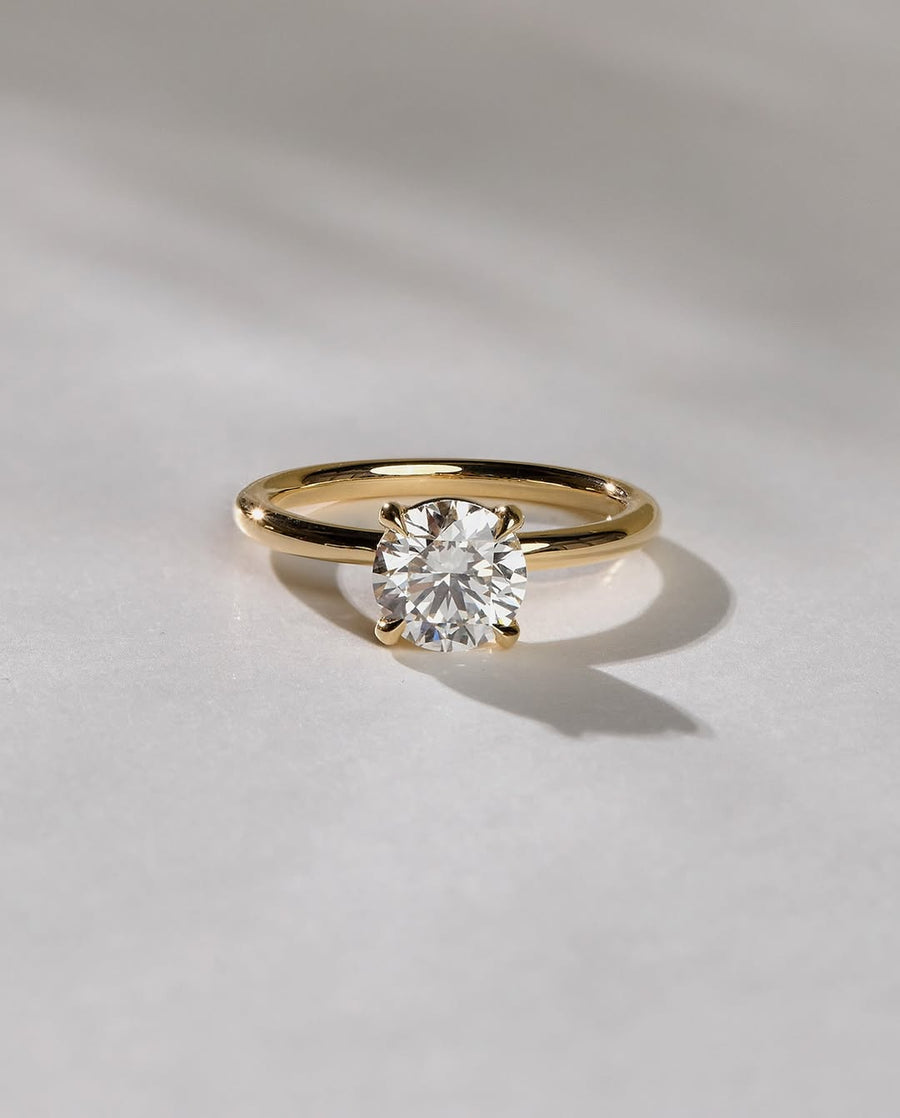 1.47 - 3.47 CT Round Lab Grown Diamond Solitaire Style Engagement Ring