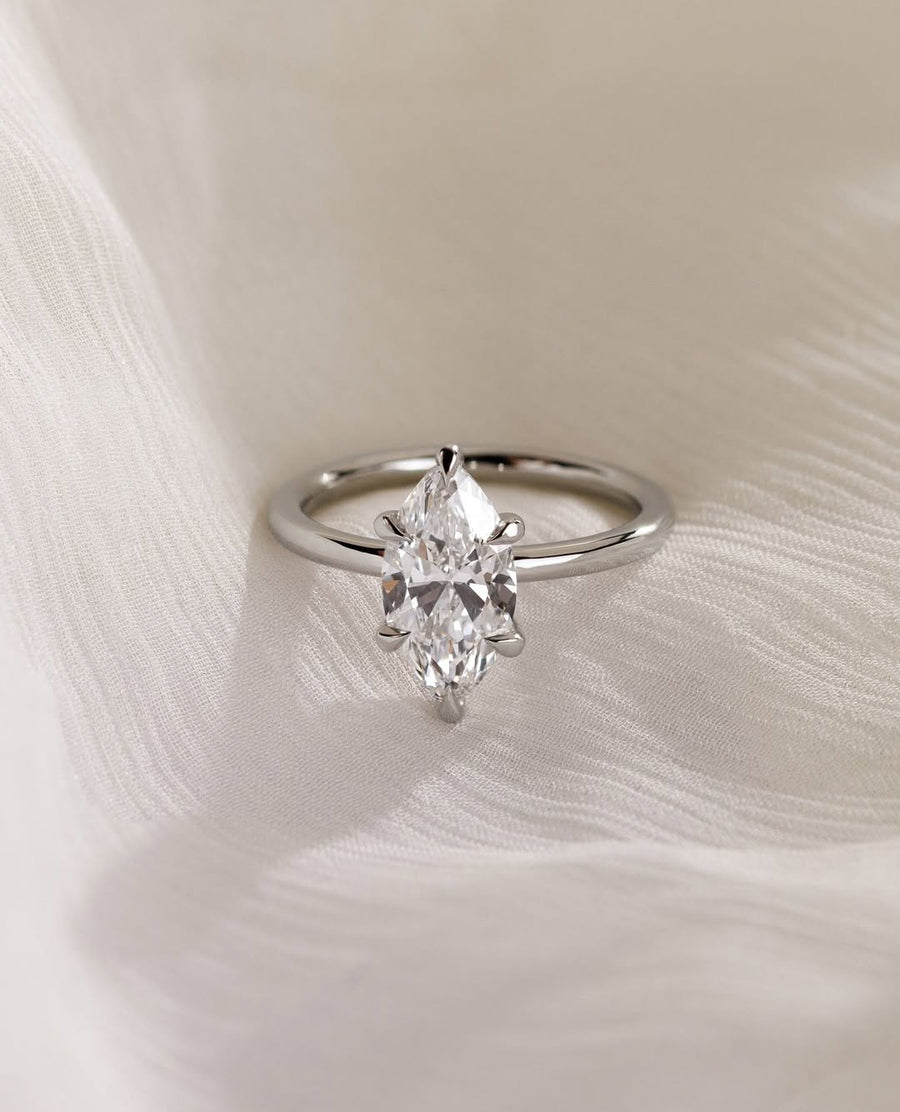 1.0-3.0 CT Marquise⁠  Lab Grown Diamond Solitaire Style Engagement Ring