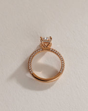 1.02 - 3.02 CT Radiant Lab Grown Diamond Pave Style Engagement Ring