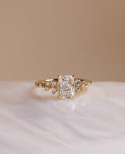 1.50-3.50 CT Elongated Cushion⁠ Lab Grown Diamond cluster Style Engagement Ring