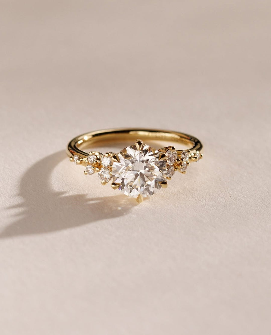 1.0-3.0 CT Round⁠ Lab Grown Diamond Cluster Style Engagement Ring