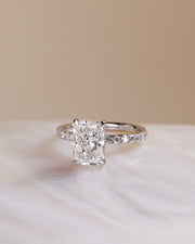 1.57-3.57 CT Radiant Lab Grown Diamond Pave Style Engagement Ring