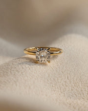 1.82-3.82 CT Cushion Lab Grown Diamond Hidden Halo Style Engagement Ring