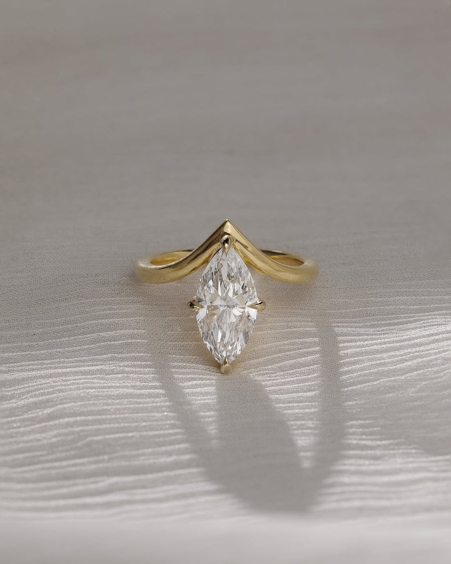 1.0-3.0 CT Marquise  Lab Grown Diamond Unique Style Engagement Ring