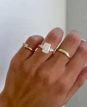 2.40 CT Radiant Lab Grown Diamond Three Stone Style Engagement Ring