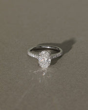 1.01 - 3.01 CT Oval Lab Grown Diamond Pave Style Engagement Ring