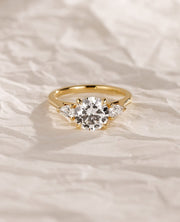 1.0-3.0 CT Round⁠  Lab Grown Diamond Three Stone Style Engagement Ring