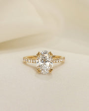 1.83 - 3.83 CT Oval  Lab Grown Diamond Pave Style Engagement Ring