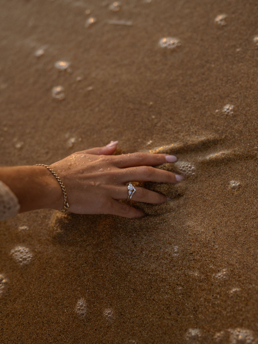 0.30 TCW Baguette Cut curved style Wedding Band