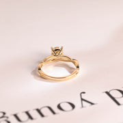 1.0 CT Round Cut Twisted Pave Moissanite Engagement Ring