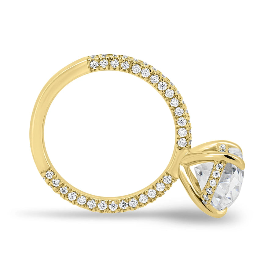 3.0-4.0 CT Oval Moissanite Diamond Hidden Halo & Pave Engagement Ring-Custom Listing For John