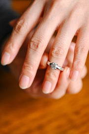 1.0 CT Round Cut Solitaire Moissanite Engagement Ring