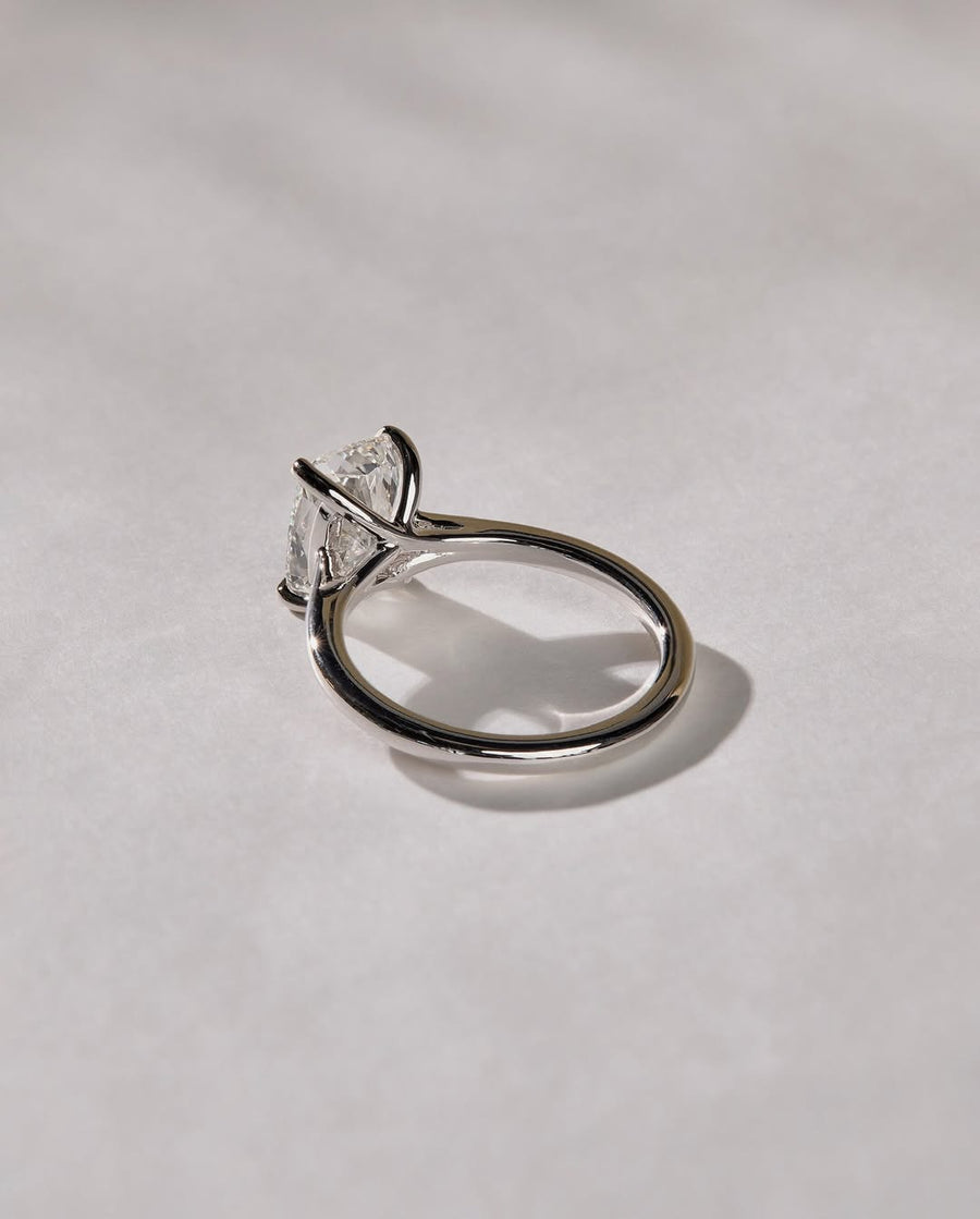 1.70 -3.70 CT Elongated Cushion Lab Grown Diamond Solitaire Style Engagement Ring