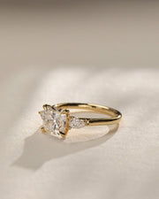 1.09 - 3.09 CT Cushion Lab Grown Diamond Three Stone Style Engagement Ring