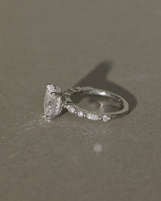 1.0-3.0 CT Oval Lab Grown Diamond Pave Style Engagement Ring
