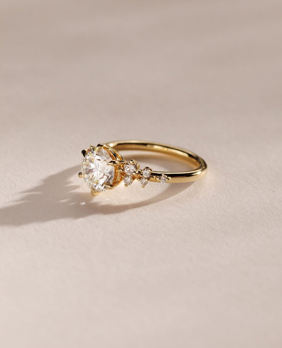 1.0-3.0 CT Round⁠ Lab Grown Diamond Cluster Style Engagement Ring