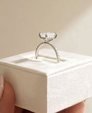 2.38 CT Emerald  Lab Grown Diamond Pave Style Engagement Ring