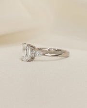 1.58 - 3.58 CT Emerald Lab Grown Diamond Cluster Style Engagement Ring