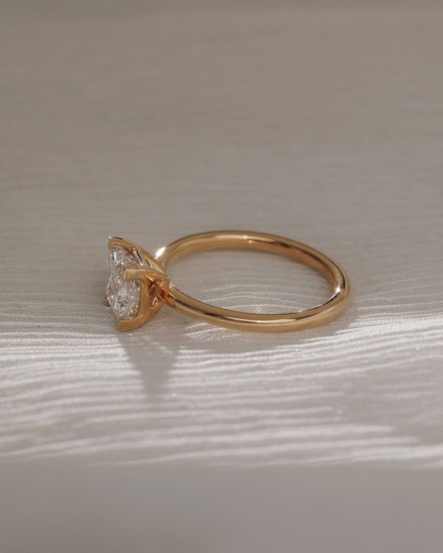 1.65-3.50 CT Princess  Lab Grown Diamond Solitaire Engagement Ring