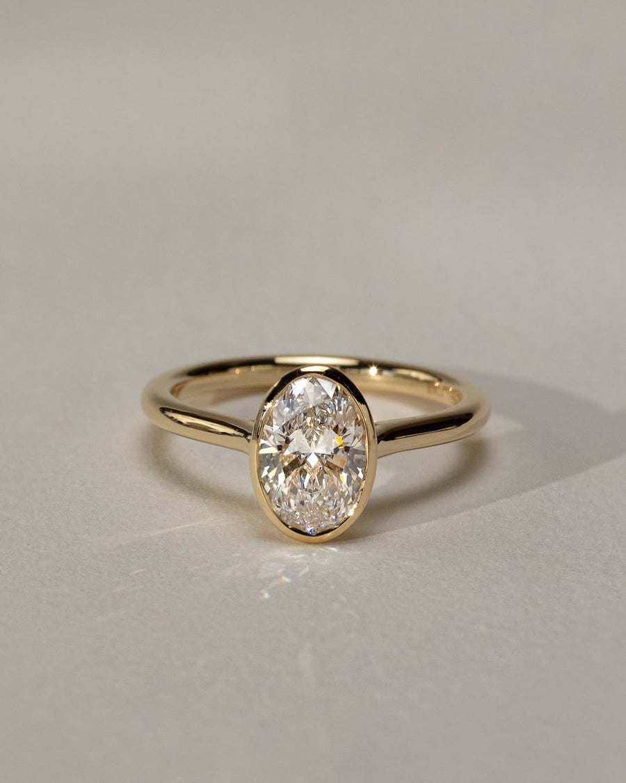 1.53 - 3.53 CT Oval  Lab Grown Diamond Bezel Solitaire Style Engagement Ring