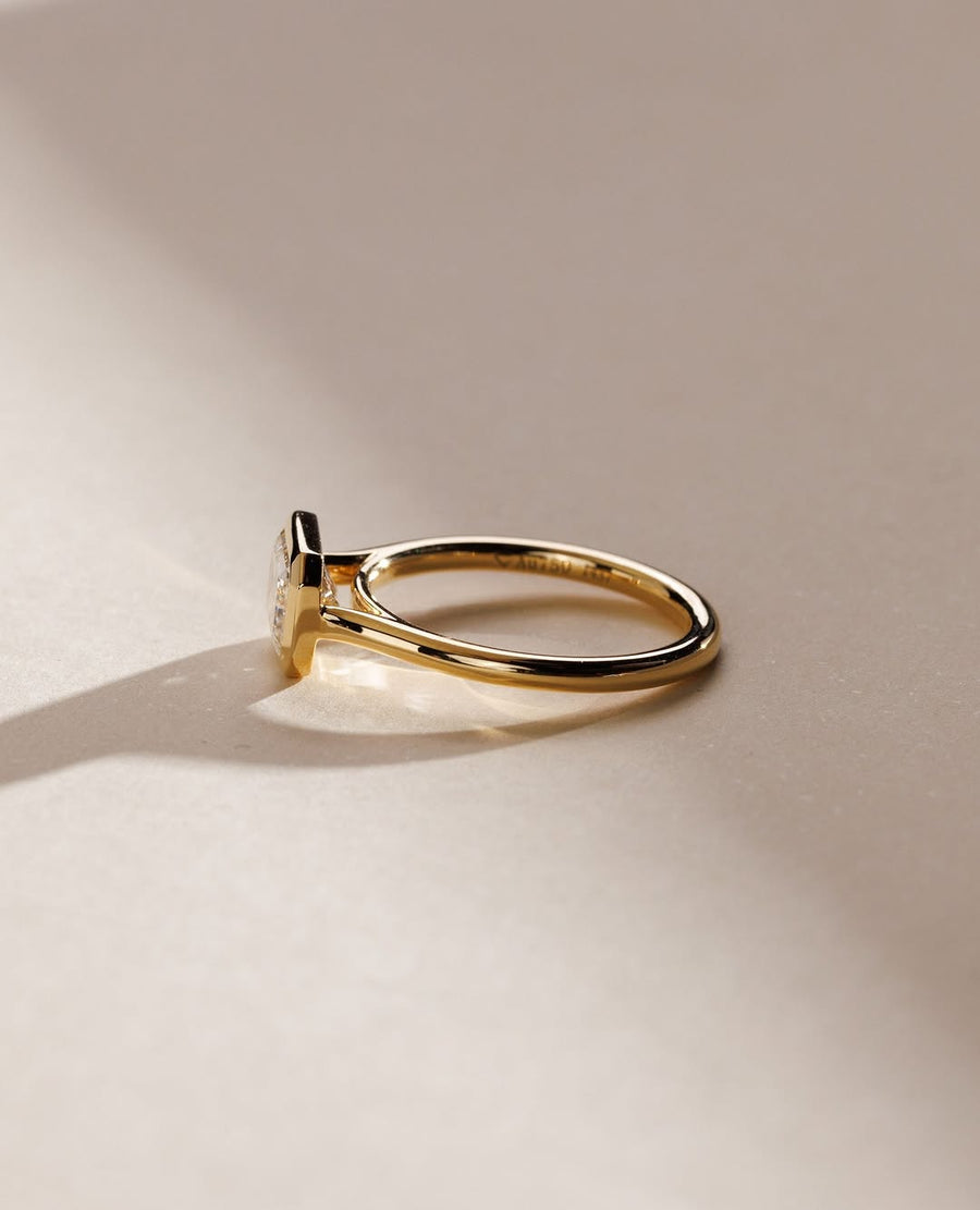 1.50 - 3.50 CT East West Emerald  Lab Grown Diamond Bezel Solitaire Style Engagement Ring